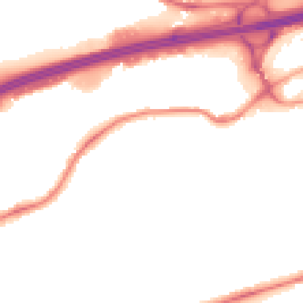 Night-time road noise heatmap for SK3 0LU