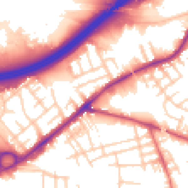 Daytime road noise heatmap for SK3 0LX