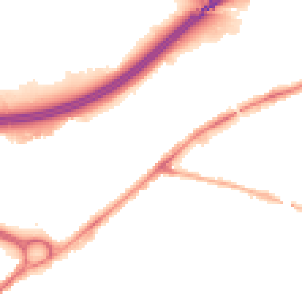 Night-time road noise heatmap for SK3 0NB