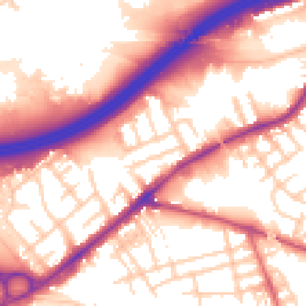 Daytime road noise heatmap for SK3 0ND