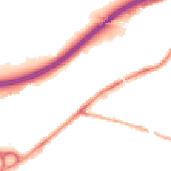 Night-time road noise heatmap for SK3 0ND