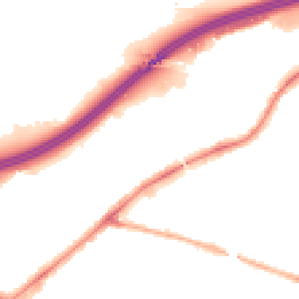 Night-time road noise heatmap for SK3 0NN