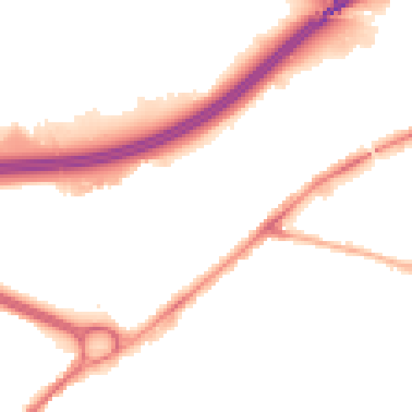 Night-time road noise heatmap for SK3 0PZ