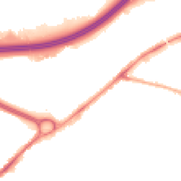 Night-time road noise heatmap for SK3 0QA