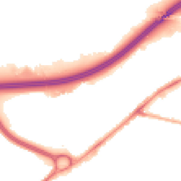 Night-time road noise heatmap for SK3 0QG
