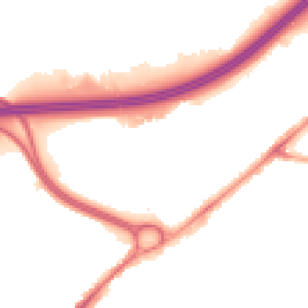 Night-time road noise heatmap for SK3 0QP