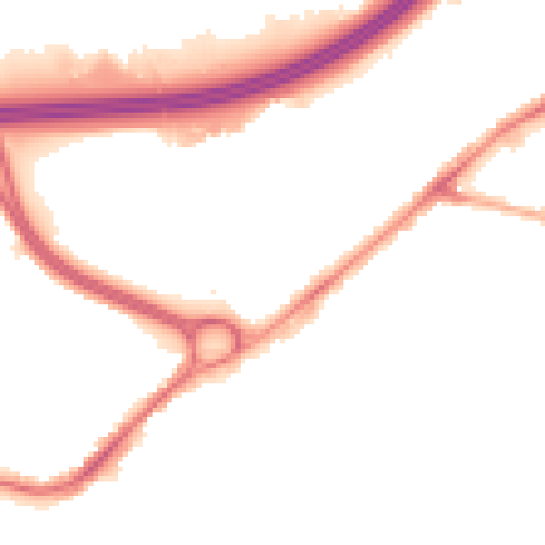 Night-time road noise heatmap for SK3 0QY