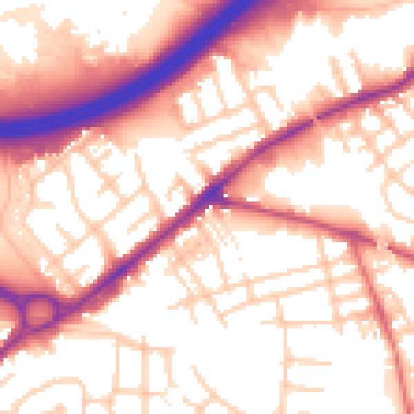 Daytime road noise heatmap for SK3 0RH