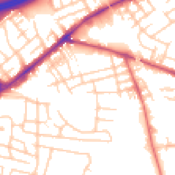 Daytime road noise heatmap for SK3 0TE