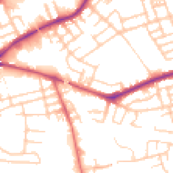 Daytime road noise heatmap for SK3 0TS