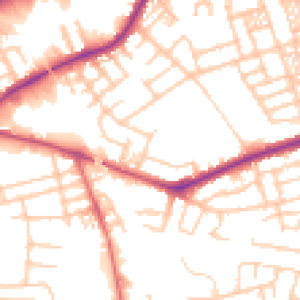 Daytime road noise heatmap for SK3 0UP