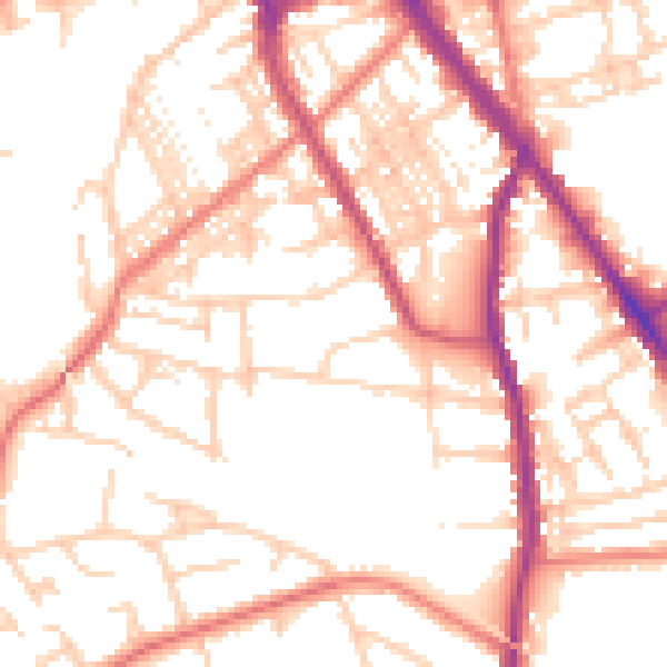 Daytime road noise heatmap for SK3 8HA
