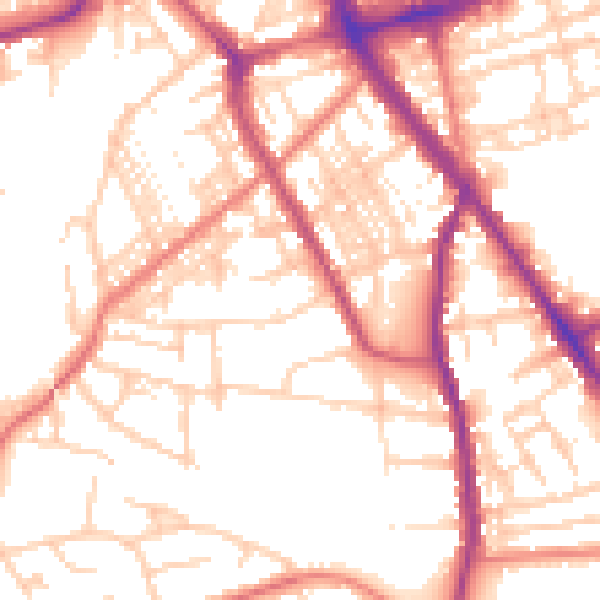 Daytime road noise heatmap for SK3 8HT