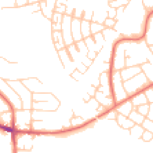 Daytime road noise heatmap for SK3 8LD