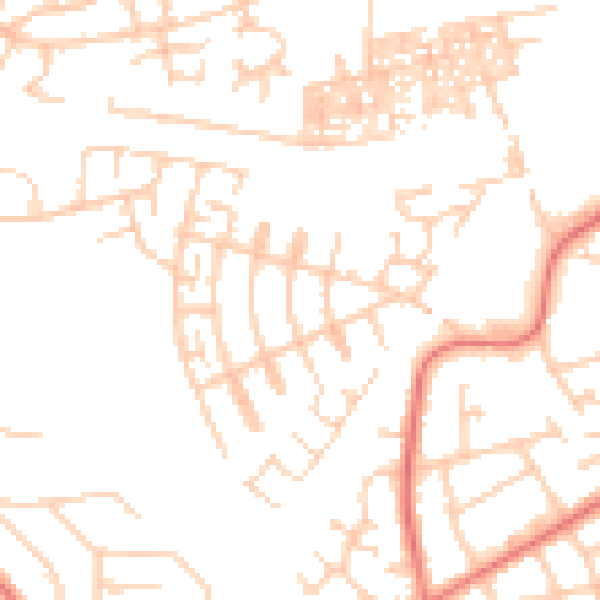 Daytime road noise heatmap for SK3 8LZ
