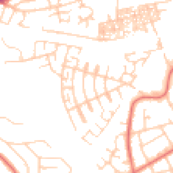 Daytime road noise heatmap for SK3 8NB