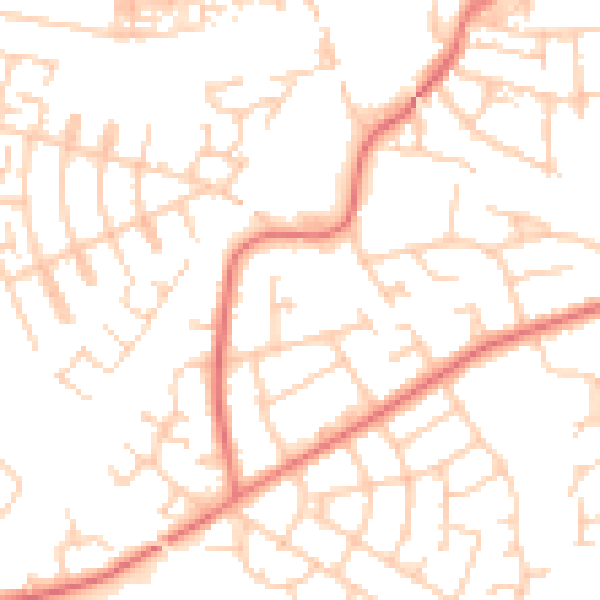 Daytime road noise heatmap for SK3 8NZ