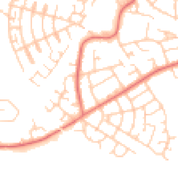Daytime road noise heatmap for SK3 8PJ