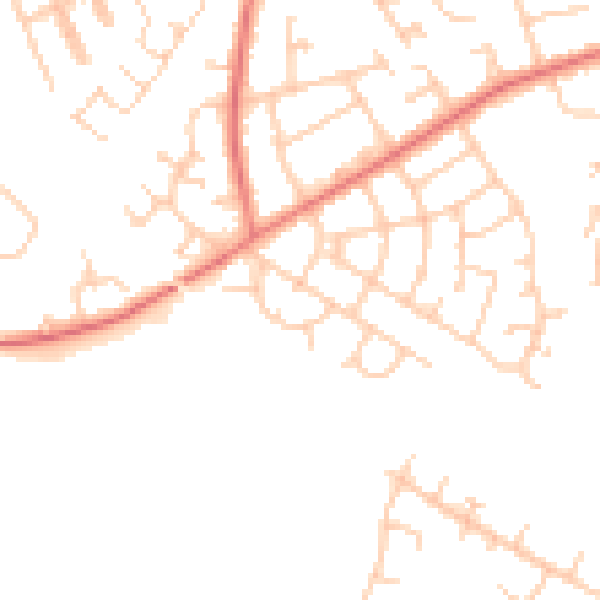 Daytime road noise heatmap for SK3 8PP