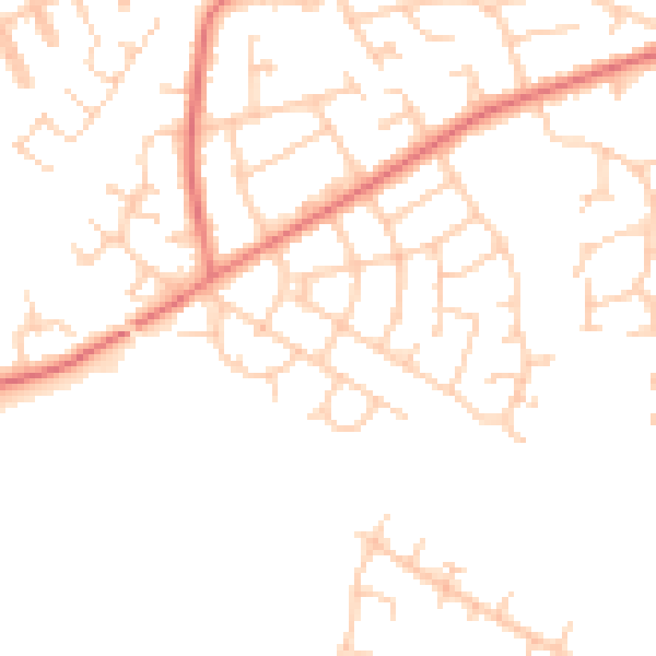 Daytime road noise heatmap for SK3 8RL