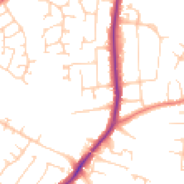 Daytime road noise heatmap for SK3 8UD