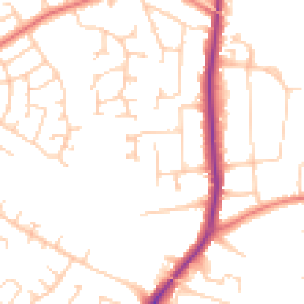 Daytime road noise heatmap for SK3 8UE