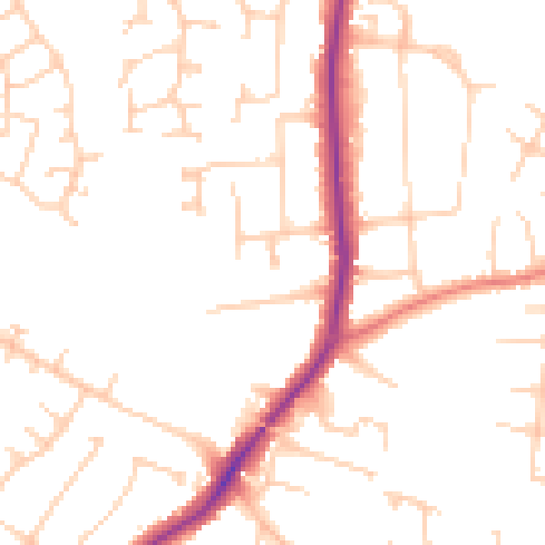 Daytime road noise heatmap for SK3 8UF