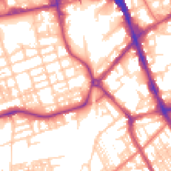 Daytime road noise heatmap for SK3 9AB