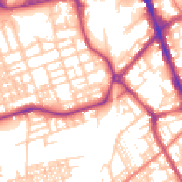 Daytime road noise heatmap for SK3 9AT