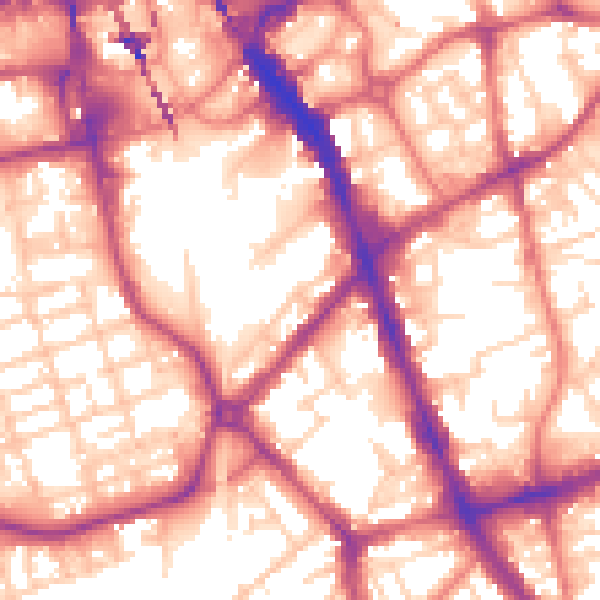 Daytime road noise heatmap for SK3 9AW