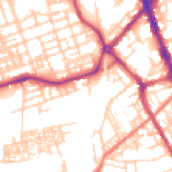 Daytime road noise heatmap for SK3 9AX