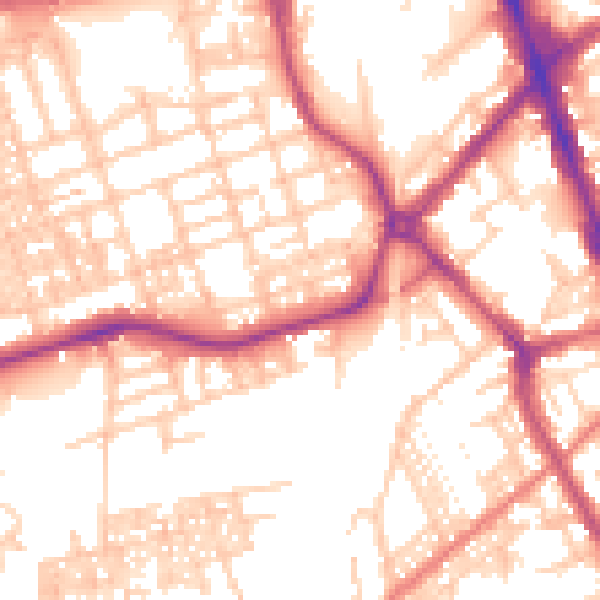 Daytime road noise heatmap for SK3 9BD