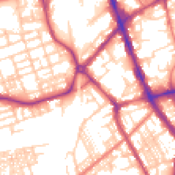Daytime road noise heatmap for SK3 9DG