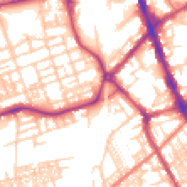 Daytime road noise heatmap for SK3 9DH