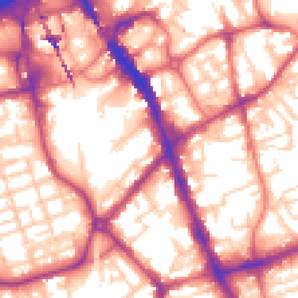 Daytime road noise heatmap for SK3 9DT