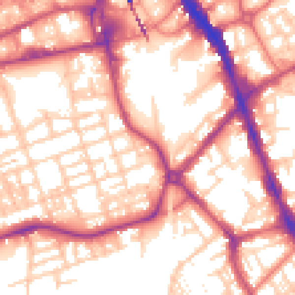 Daytime road noise heatmap for SK3 9EA