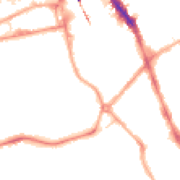 Night-time road noise heatmap for SK3 9EA