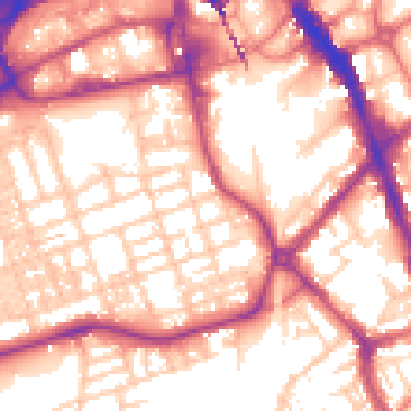 Daytime road noise heatmap for SK3 9EF