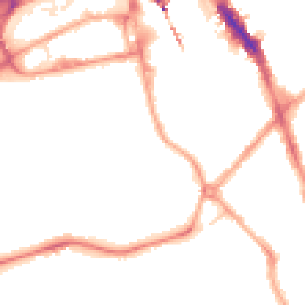 Night-time road noise heatmap for SK3 9EF