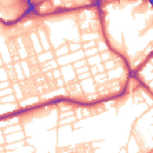 Daytime road noise heatmap for SK3 9EZ