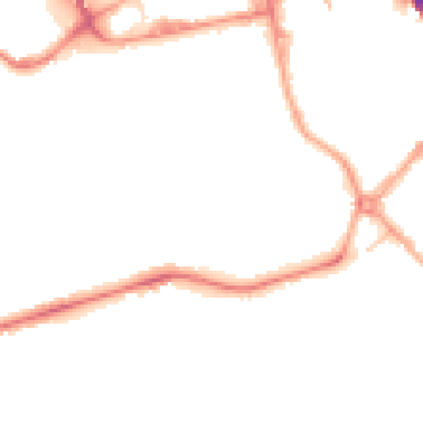 Night-time road noise heatmap for SK3 9EZ