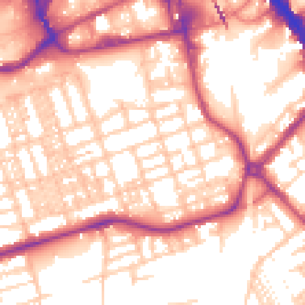 Daytime road noise heatmap for SK3 9HF