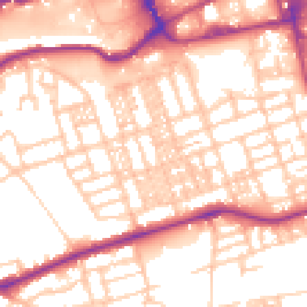 Daytime road noise heatmap for SK3 9JX