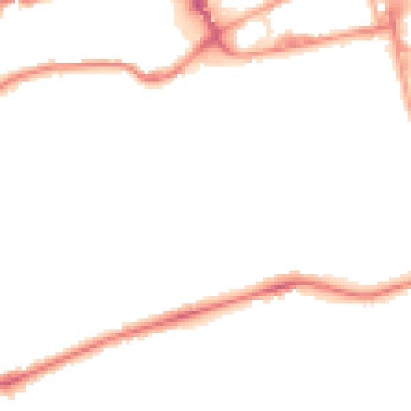 Night-time road noise heatmap for SK3 9JX