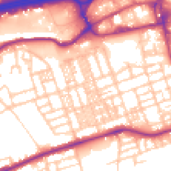 Daytime road noise heatmap for SK3 9LE