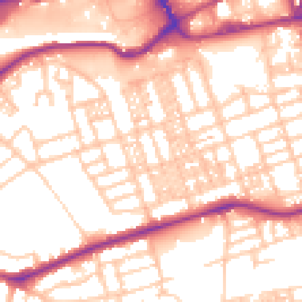 Daytime road noise heatmap for SK3 9LW