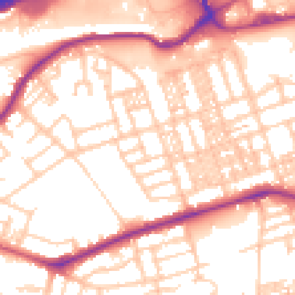 Daytime road noise heatmap for SK3 9NU