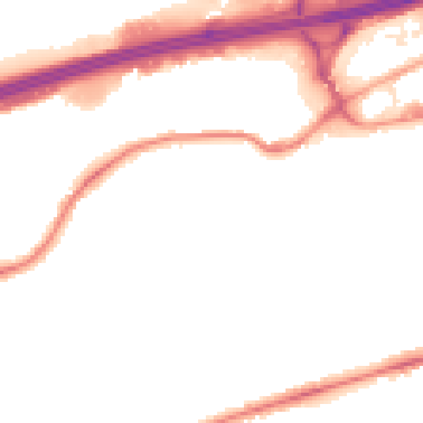 Night-time road noise heatmap for SK3 9PE