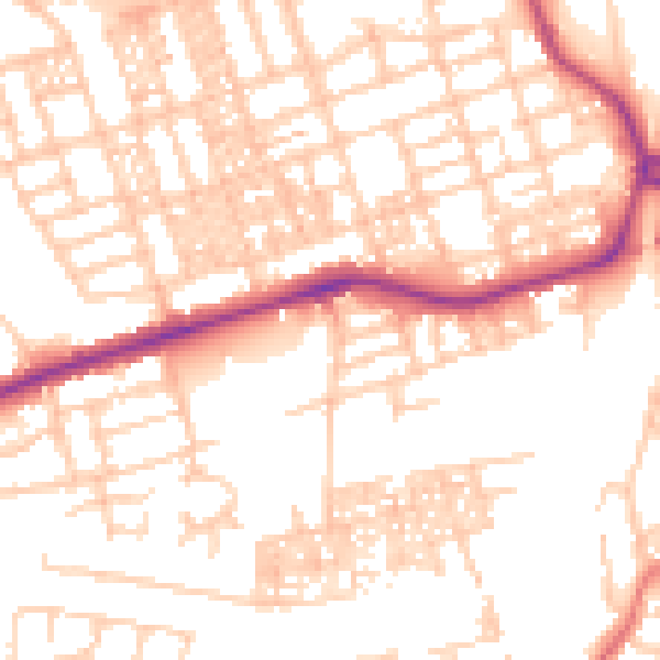 Daytime road noise heatmap for SK3 9QA