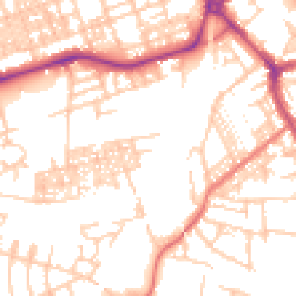 Daytime road noise heatmap for SK3 9QW